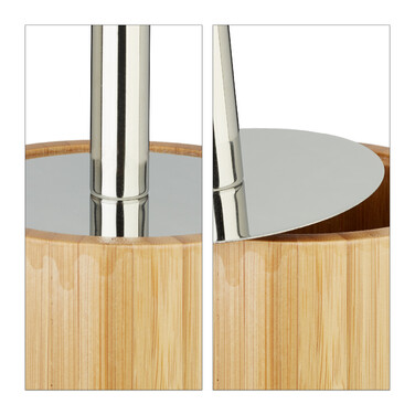 Relaxdays Toilet Brush Holder Bamboo