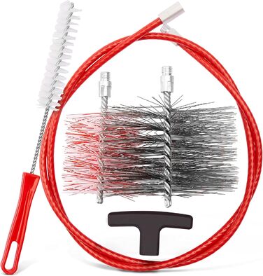 Wood Stove and Pellet Stove Cleaning Set, with Flexible Push Rod, 80 and 150 mm Chimney Pipe Brushes