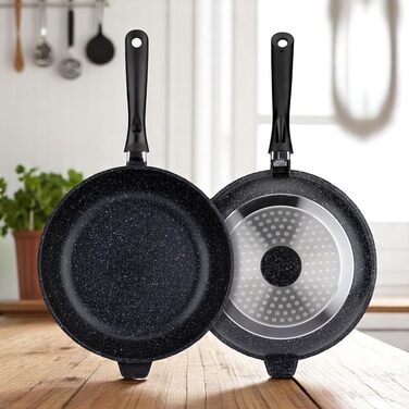 Набір каструль та сковорідок EliteHoff 17 предметів з антипригарним покриттям, чорний (E-7026)