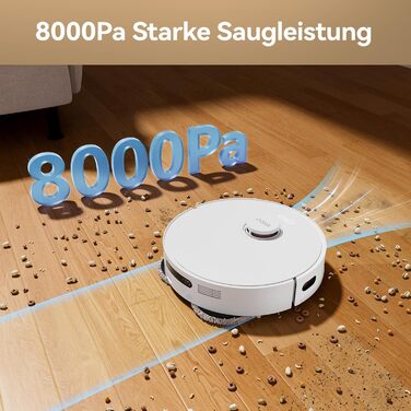 Робот-пилосос JONR T5 Pro з функцією миття, 8150Pa, сушка гарячим повітрям, антизаплутувальні щітки, уникнення перешкод, LiDAR-навігація, док-станція All-in-One