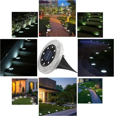 Joomer 12 Pack Solar Ground Lights for Outdoor Use