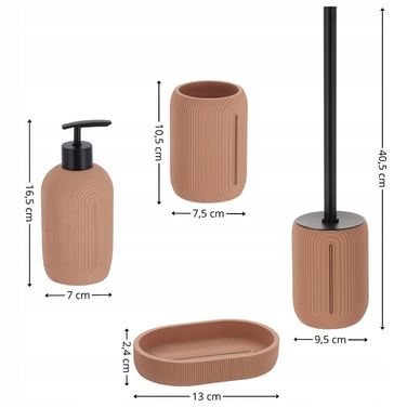 Набір аксесуарів для ванної кімнати (4 предмети), рожевий: дозатор для мила та тримач для щітки