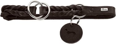 HUNTER Halsung Dressur SOLID EDUCATION, темно-коричнева, міцна шкіра, ручна плетіння, з гачком, Made in Germany, розмір L