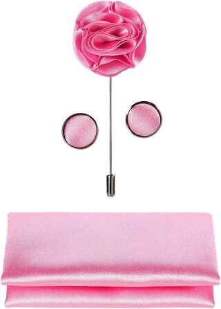 Набір краваток Tie G U Style (5 шт.) у подарунковій коробці: однотонні краватки, сатинова метелик, кишеньковий хустинка, реверс, краваткові застібки (рожевий)