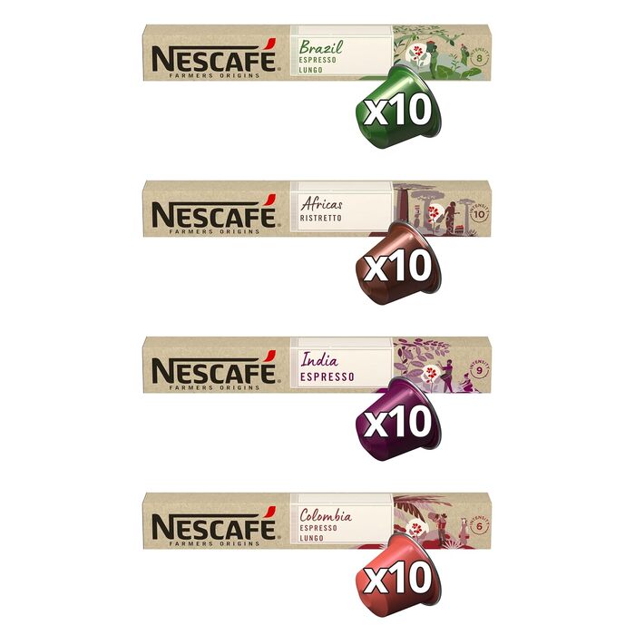 Набір кавових капсул NESCAFÉ Farmers Origins для машин Nespresso, 4 смаки, 60 капсул