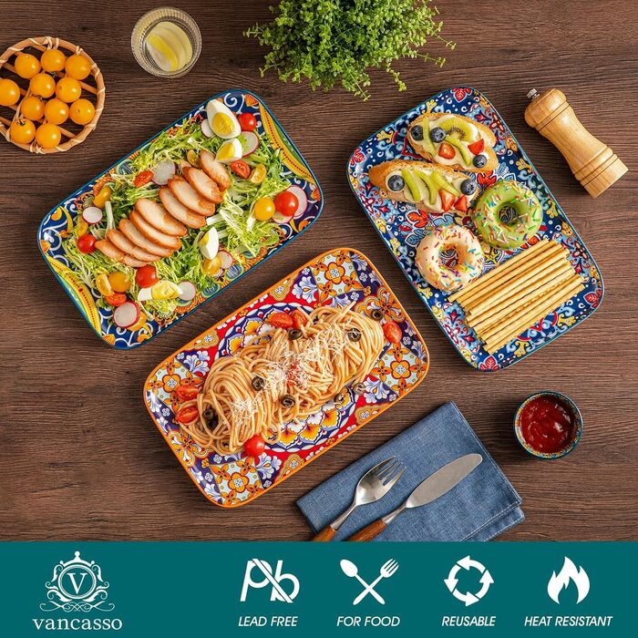 Набір сервіровочних тарілок Vancasso Simi, 4 шт., 30,8 x 19 x 2,4 см