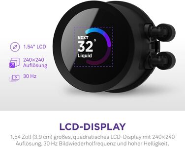 NZXT Kraken 2023: Рідинний кулер для ЦП AIO 280мм з LCD-дисплеєм - Чорний