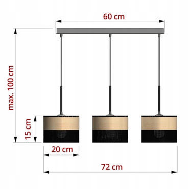 Підвісна люстра Luxolar 497 на 3 цоколі E27