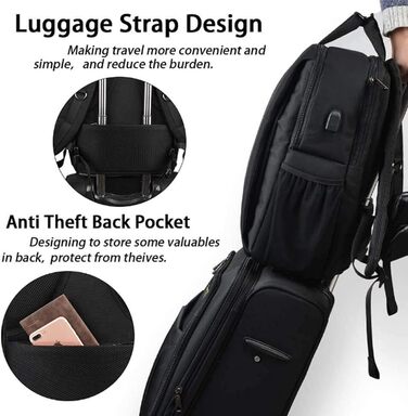 CADeN Рюкзак для фотокамери, водонепроникний, захист від крадіжок, відділення для ноутбука 15.6'', USB-порт, для DSLR Canon Nikon Sony