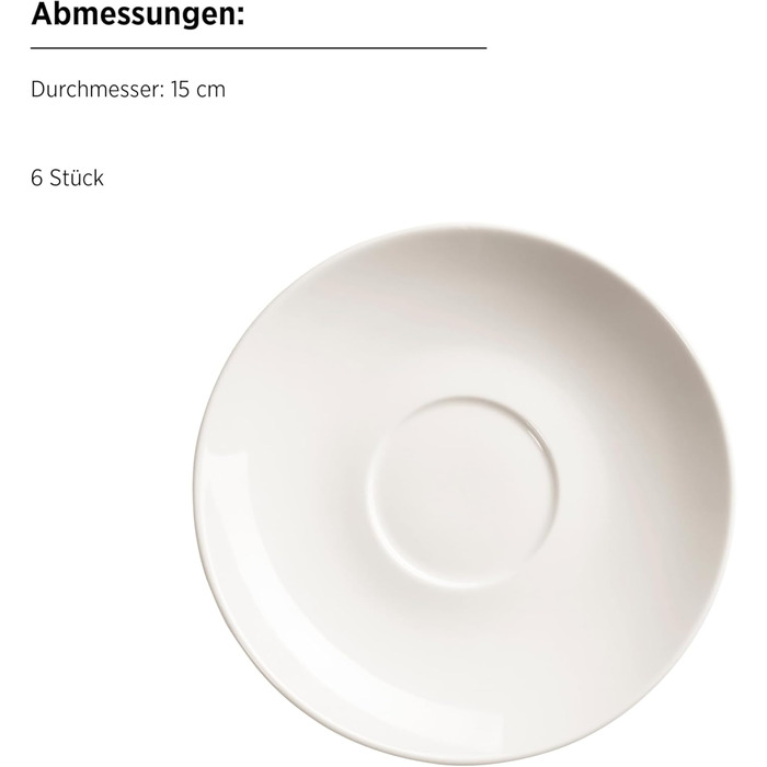 MÄSER Belmira: класичний сервіз для 6 осіб (12 предметів) з порцеляни, білий (кавовий сервіз)