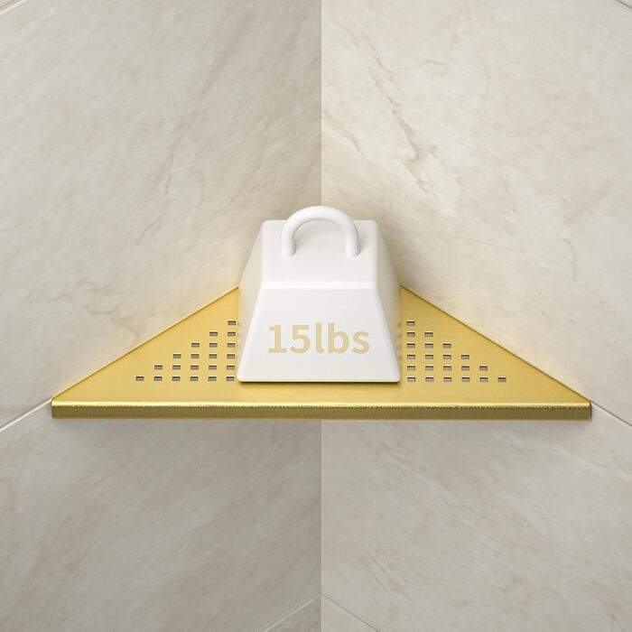 Полиця для душу Eck Duschregal з нержавіючої сталі 304, полиця для ванної кімнати з сітчастою конструкцією для плитки, вбудована полиця для ремонту ванної кімнати (щітка, 254 мм - 2 шт) (254 мм-2, золотий)