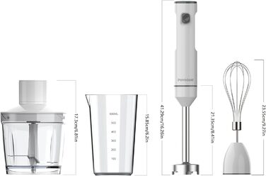 Бездротовий стаціонарний блендер POYOCOM з акумулятором, білий: для смузі, дитячого харчування та супів
