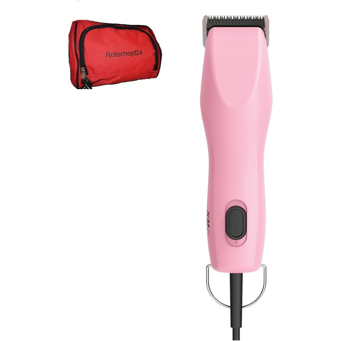Машинка для стрижки собак Profiline KM2+ рожева, 2 швидкості, з сумкою (Rotschopf24 Edition)