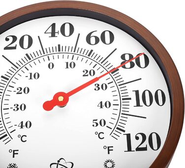 MIKSUS 12.3 Large Number Premium Thermometer Outdoor Indoor Waterproof Decorative (Improved Accuracy and Design)