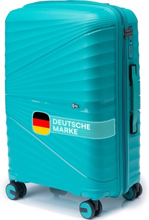 Xonic® Валіза з жорстким корпусом M, 40L - Міцна валіза на коліщатках з поліпропілену з подвійними колесами на 360° та TSA-замком - Чемодан для подорожей, м'ятно-зелений (М, 65л)