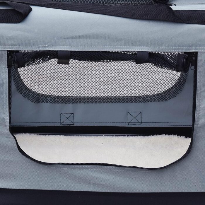 Складана переносна переносна коробка для собак та котів Fudajo, сіра, розмір S (50x35x35 см)