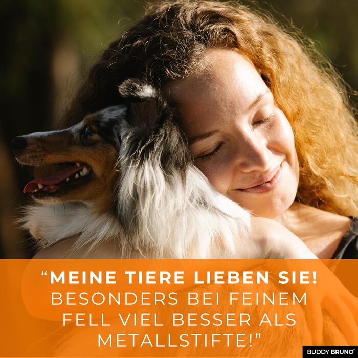 Щітка для собак з довгим волоссям для видалення підшерстка - 100% натуральна щетина, Made in Germany. М'яка щітка для розплутування та вирівнювання шерсті без вискубування - масивний дерев'яний ручка з сертифікацією FSC® + додатковий засіб для чищення щіт