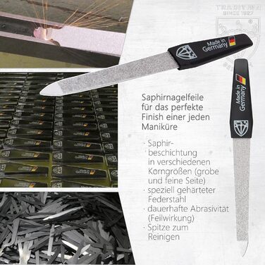 Набір для манікюру та педикюру 'Modena' від DREI SCHWERTER | 4-х частинний набір у шкіряному футлярі, виготовлений у Німеччині. Колір: Червоний. Вміст: ножиці для нігтів, пінцет, алмазна пилка для нігтів та лопатка для видалення кутикули