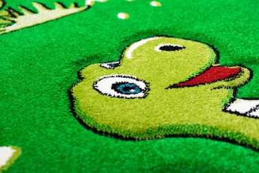 CARPETIA Children's Rug Dinosaur Children's Room Rug Dinosaurs Green Size 160 cm Round