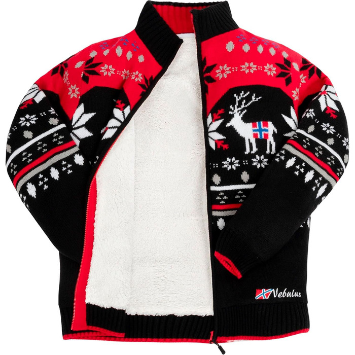 Чоловіча в'язана жилетка Nebuus SVERRE, тепла та практична жилетка (S, чорно-червоний)