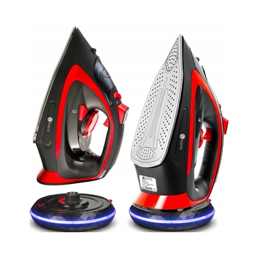 Бездротова праска Electo з керамічною підошвою, 2400 Вт, 450 мл, червона