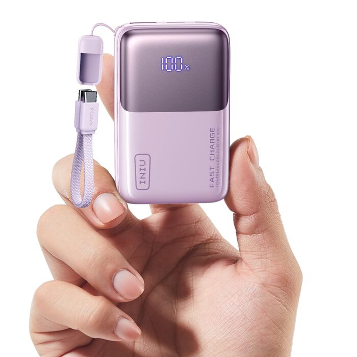 Power Bank INIU Mini 10000mAh 45W фіолетовий з USB-C PD3.0 для iPhone та Samsung