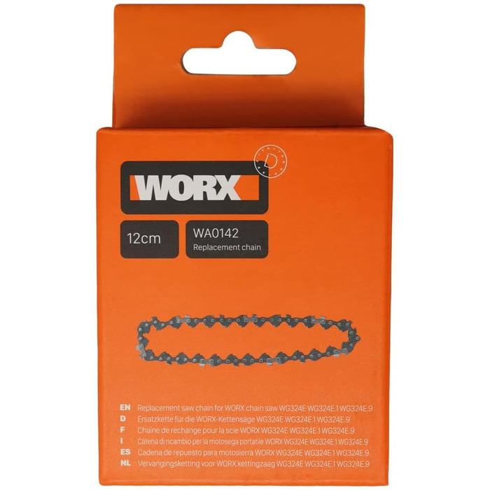 WORX WG325E Nitro Mini акумуляторна бензопила 20V, одноручна пилка для гілок, потужний безщітковий двигун, 5650 об/хв, довжина різання 12 см, легка та компактна, автоматичне змащення ланцюга (з акумулятором 2Ah та зарядним пристроєм)