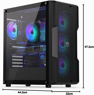 Корпус для ПК Endorfy Regnum 400 Air ATX, загартоване скло, 4x120мм ARGB вентилятори