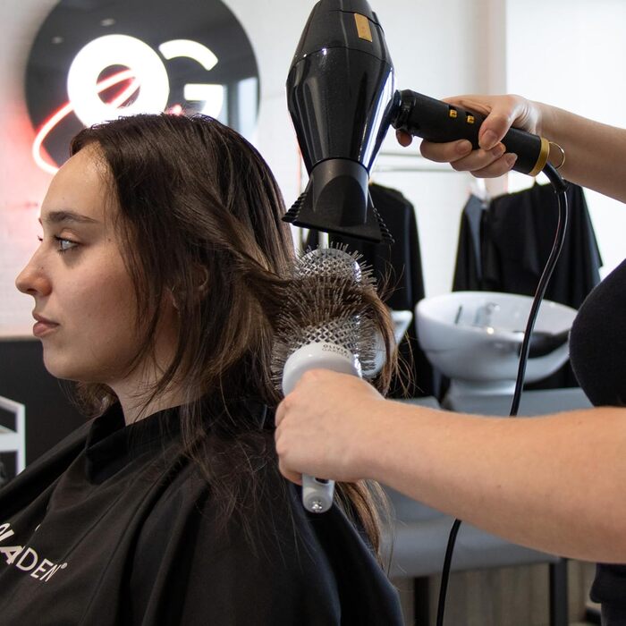 Кругла щітка Olivia Garden Expert Blowout Speed з керамічним покриттям, 55 мм, білий та сірий