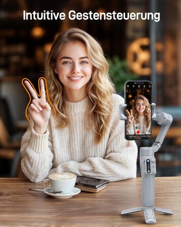 Hohem iSteady X3 SE - Стабілізатор для смартфона, 3-осьовий, сірий. Ідеально для Vlogging, Selfie та подорожей. 11 годин роботи від акумулятора.