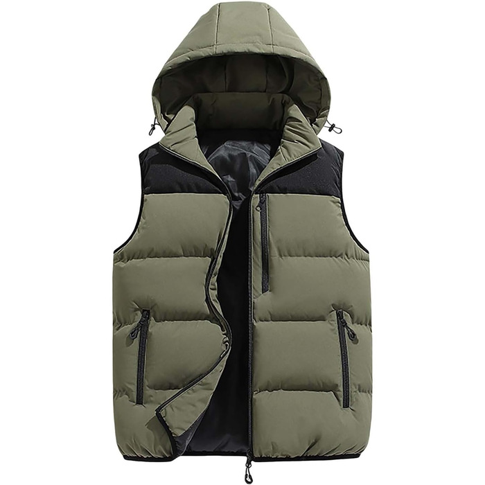 Чоловіча пухова жилетка з капюшоном, тепла безрукавка для зими, туризму та повсякденного носіння, 4XL