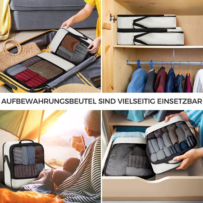 Набір кубиків для пакування багажу BAGLHER - органайзери для подорожей, водонепроникні, бежеві