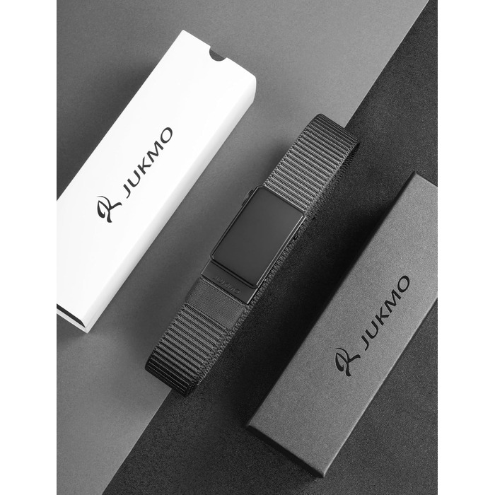 Чоловічий ремінь JUKMO Automatik з нейлону, ширина 3,8 см, з регулюванням, розмір M (91-105 см), довжина 125 см, сірий