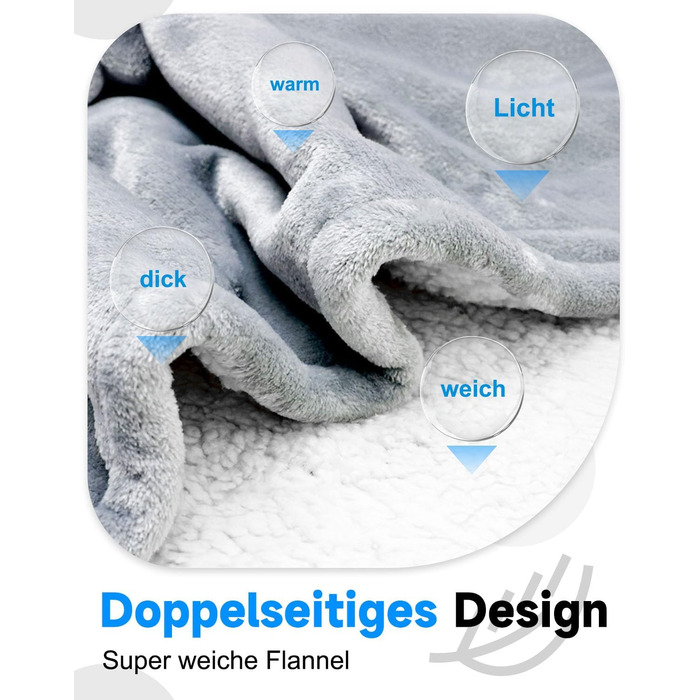 Електрична гріюча ковдра 180x130 см, плюшева ковдра з автовимкненням, 6 таймерів, 6 режимів нагріву, Sleep-Mode, гріюче підлое для дивана та ліжка, сірого кольору, можна прати, швидкий нагрів