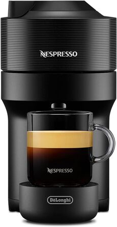 Кавомашина Nespresso Vertuo Pop ENV90.P з функцією Cold Brew, Bluetooth та Wi-Fi, 4 розміри чашок, в комплекті Aeroccino та подарунковий набір, Liquorice Black