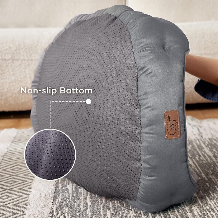BEDSURE Cat Bed Washable - 63x53x20cm Cat Bed Grey with Reversible Inner Cushion Cat Sleeping Place for Cats or Small Dogs