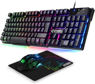 EMPIRE GAMING Kit MK800: Клавіатура та мишка для геймінгу RGB з італійською розкладкою (QWERTY), 105 клавіш, 2400 DPI, Anti-Ghosting, сумісна з PC, PS4, PS5, Xbox One/Series, Mac