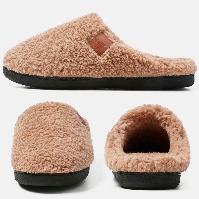 Зимові домашні тапочки для жінок та чоловіків, теплі, з ведмежого хутра, плюшеві, комфортні, з пам'яті ефекту, антиковзаючі, білі (44/45 EU, Коричневий)