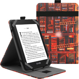 Чохол для Kindle/Kobo/Tolino/Pocketbook/Sony 6-дюймовий eReader, Folio Stand, Library