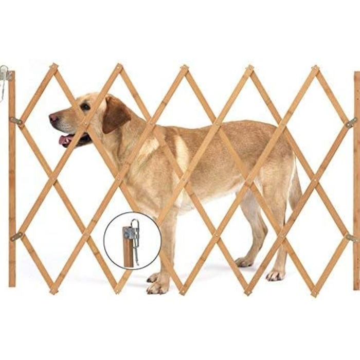 Захисне ґратка для собак, дерев'яне розтяжне ґратка, 75 x 105 см