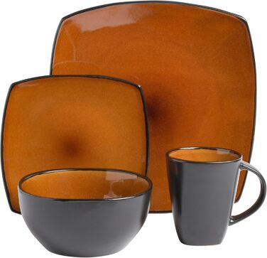 Сервіз посуду Gibson Soho Lounge з реактивної глазурі (16 предметів) для 4 осіб, бежевий