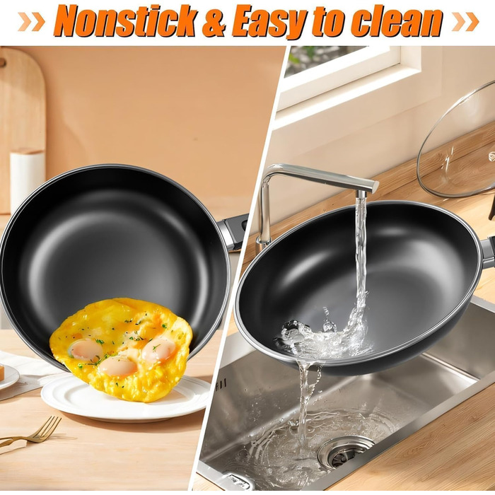 Набір сковорідок Pfannenset: 20см, 25см, 30см. 3 шт. Антипригарне покриття, для всіх плит, включно з індукцією. Без PFAS