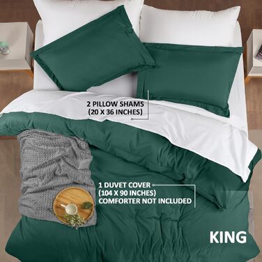 Комплект постільної білизни Utopia Bedding, повний розмір: 1 простирадло, 2 наволочки, 3-частинний комплект, зелений смарагдовий, мікрофібра