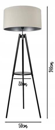 Підлоговий торшер Glimex LOFT E27 60 Вт, бежевий, коричневий, чорний
