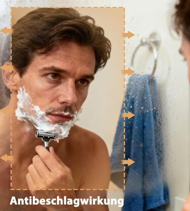 Дзеркало для ванної кімнати SVNR з підсвічуванням 40x60 см, LED, алюмінієва рама, захисне скло, IP44, 3 кольори світла, антизапарник