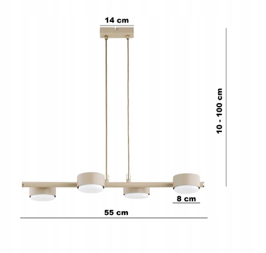 Підвісна люстра Elko-Lighting Mono Ecru 4 точки світла GX53