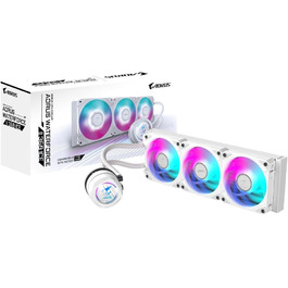 Система водяного охолодження GIGABYTE AORUS WATERFORCE II 360 Ice для CPU з RGB підсвічуванням (3x120mm) - сумісна з Intel LGA 1851 та AMD AM5, білий корпус