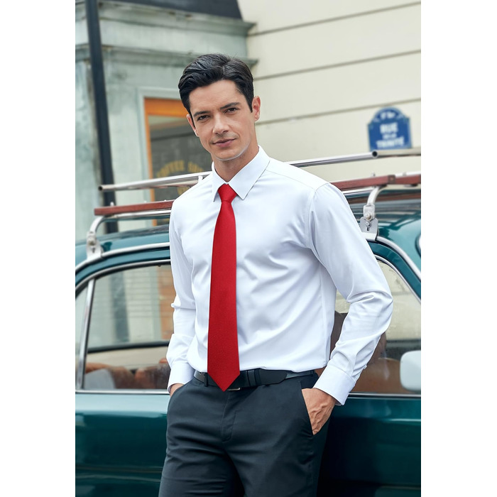 Чоловічий краватковий та нагрудний комплект HISDERN: однотонні краватки та нагрудні хустинки для вечірок та весіль, різні кольори