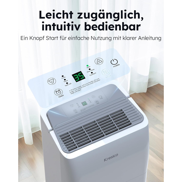 Електричний осушувач повітря 50 л/24 год, для підвалу та приміщень до 320 м³/125 м², таймер, шланг для відведення конденсату, фільтр, 10 років гарантії. Модель Gar (16 л/24 год.)