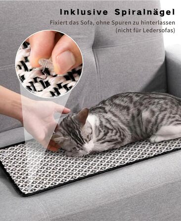 Килимок для кігтів котів JanYoo: захист від подряпин, сизаль, 60x25 см (2 шт.)